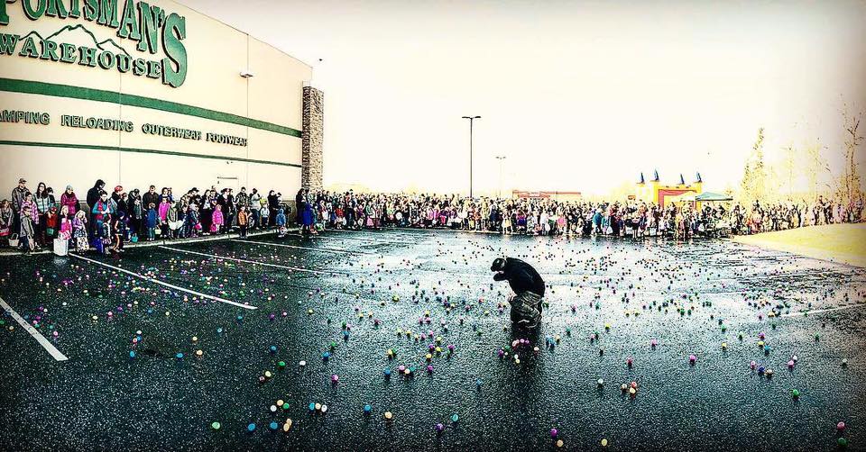 Easter Bunny to Arrive on Farm Tractor at Sportsman's Warehouse Wasilla